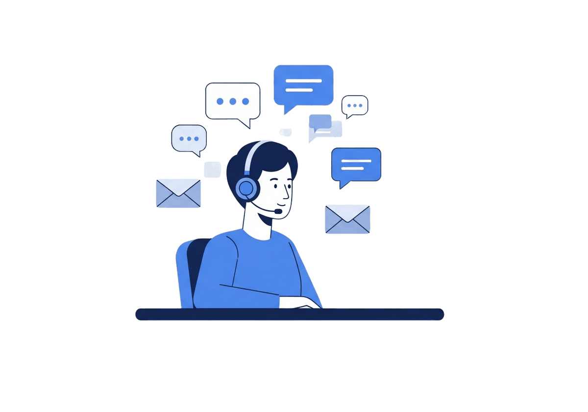 Contact and support illustration